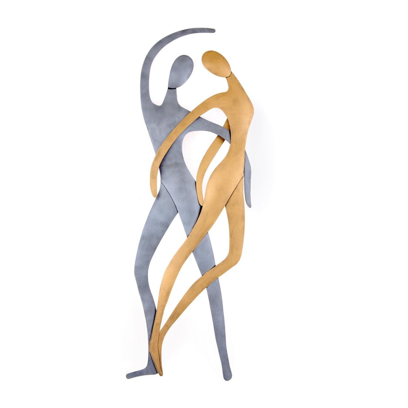 Dancing Couple Figurines Modern Handmade Metal Wall Art Decor