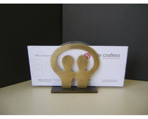 Business Card Holder, Modern Metal Handmade, 2 Human Figures Design