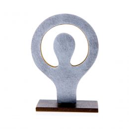 Business Card Holder, Modern Metal, Handmade Human Figure Design