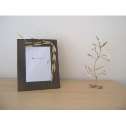 Olive Tree - Metal Handmade Decorative Tabletop Accessory - Gold & Silver, 10.6" (27cm)