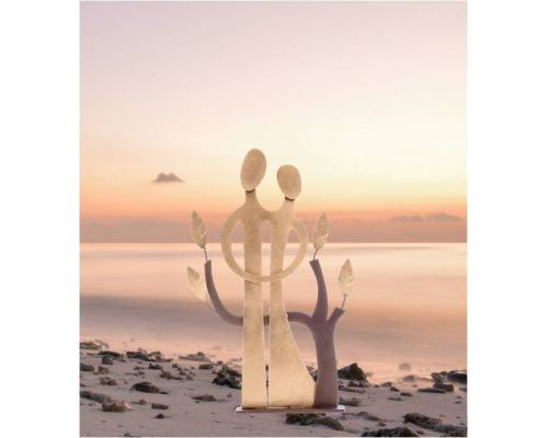 Couple & The Tree of Life - Modern Handmade Metal Sculpture - Large - 40cm (15.7")