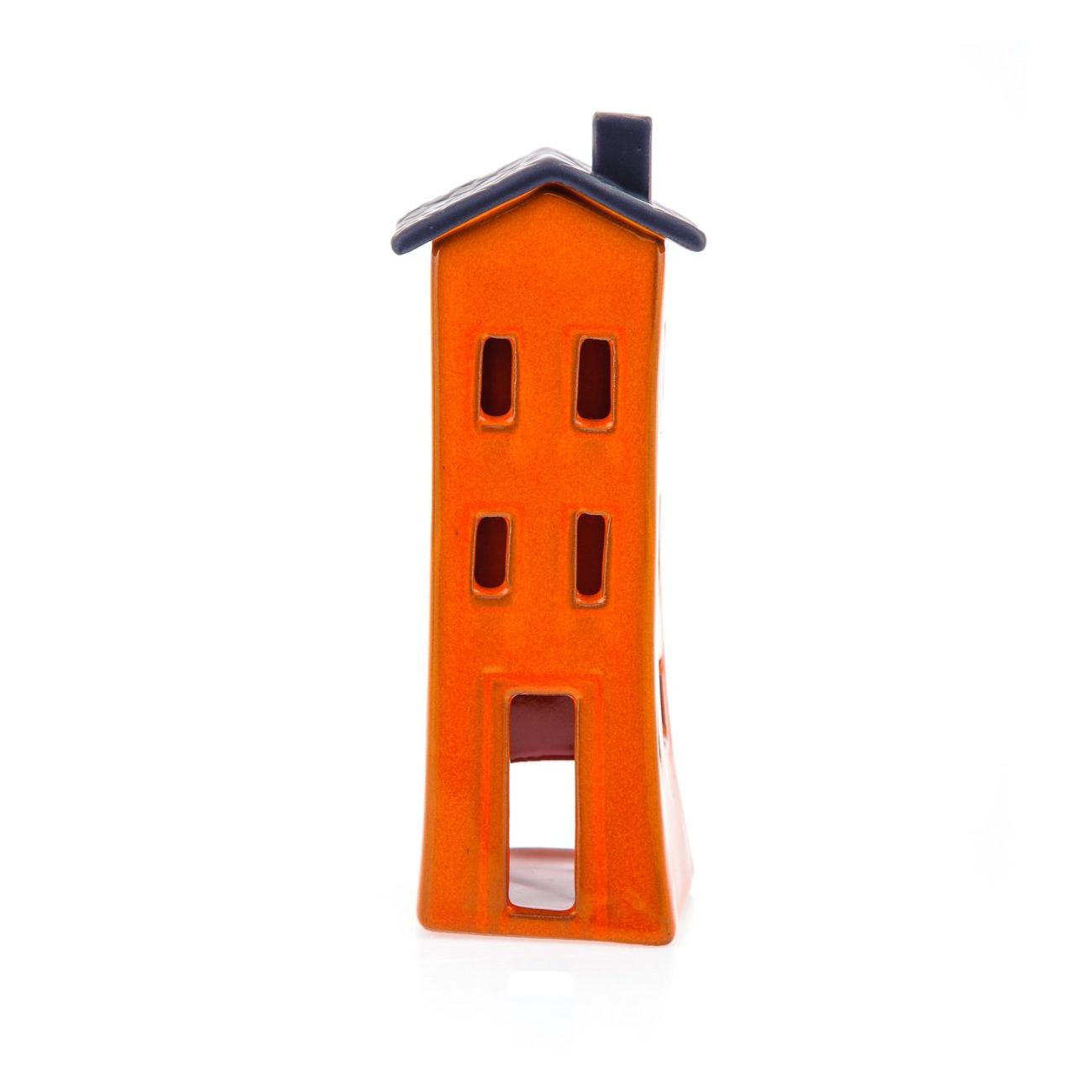 Orange Candle Lantern, House Design Modern Handmade Ceramic Large