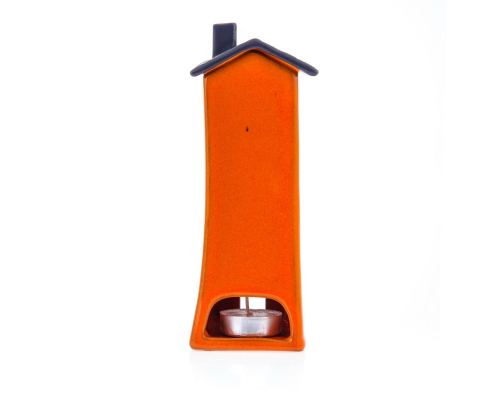 Orange Candle Lantern, House Design - Modern Handmade Ceramic - Large