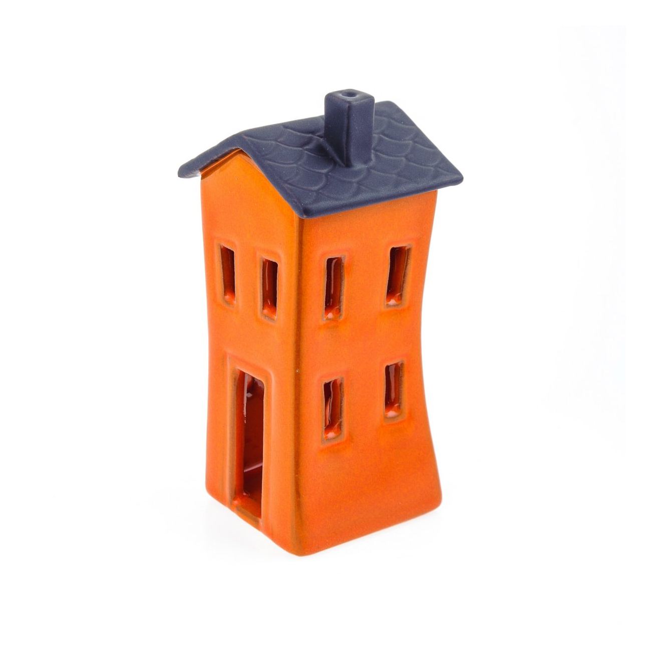 Orange Candle Lantern, House Design Modern Handmade Ceramic Small