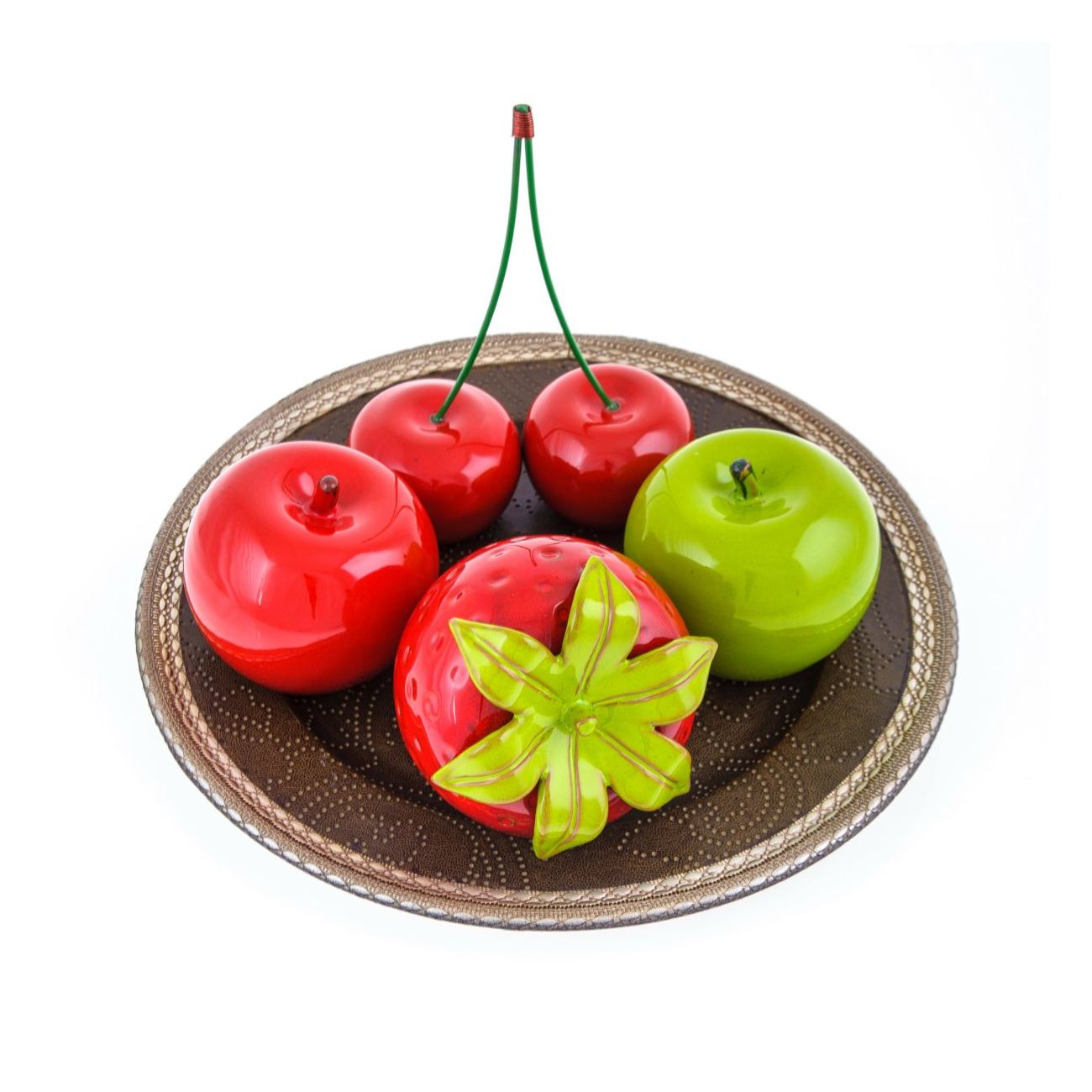 Handmade Artificial Ceramic Fruit Ornament Set Of 4 Pcs Kitchen Modern Handmade Artificial Ceramic Fruit Ornament Set Of 4 Pcs Kitchen Decor Les Strawberry Cherries