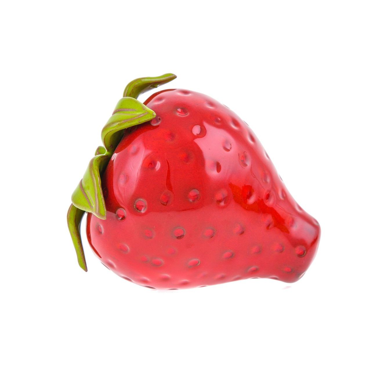 Fruit Ornament Set of 4 Modern Handmade Ceramic Decor Large Fruits. Apples Strawberry Cherries