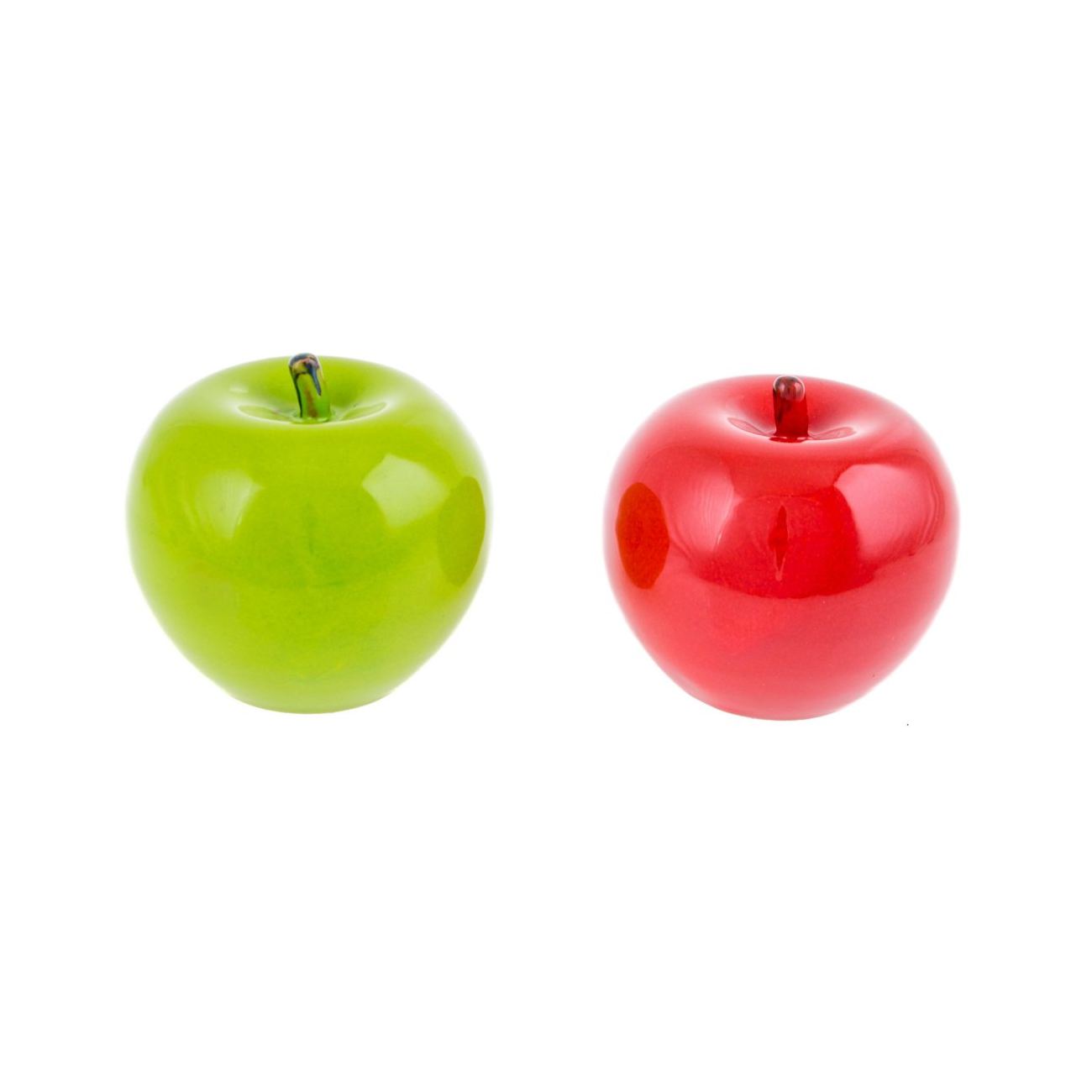 Apples Set Of 2 Modern Ceramic Handmade Decor Ornament
