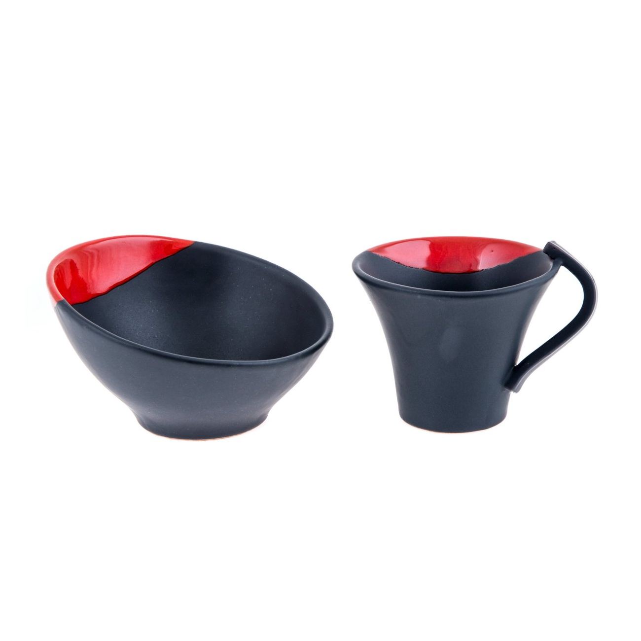 Modern Handmade Ceramic Bowl Mug Or Cup Set Of Bright Red - Modern Handmade Ceramic Bowl Mug Or Cup Set Of Bright Red Grey Color modern handmade ceramic bowl mug or cup set of bright red - modern handmade ceramic bowl mug or cup set of bright red grey color