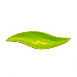Ceramic Green Serving Dish or Platter, Modern Handmade, Leaf Design, Small 7.8'' (20cm)