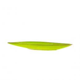 Ceramic Green Serving Dish or Platter, Modern Handmade, Leaf Design, Large 15.3'' (39cm)