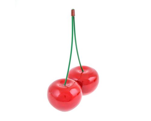 Red Cherry, Large Double - Modern Handmade Ceramic Decor Ornament - 8.2'' (21cm)