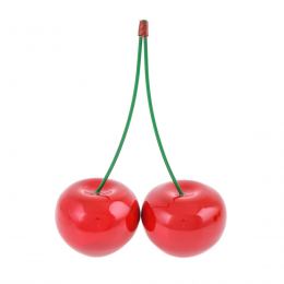 Red Cherry, Large Double - Modern Handmade Ceramic Decor Ornament - 8.2'' (21cm)