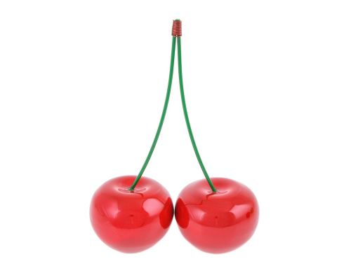 Red Cherry, Large Double - Modern Handmade Ceramic Decor Ornament - 8.2'' (21cm)