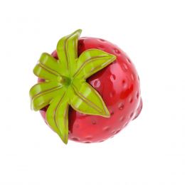 Red Strawberry - Large Modern Handmade Ceramic Decor Ornament - 5.1'' (13cm) 