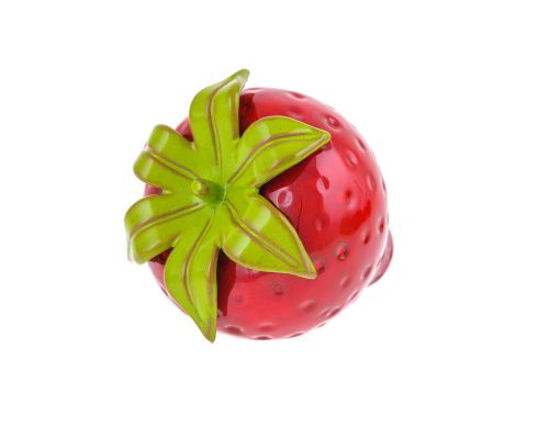 Red Strawberry - Large Modern Handmade Ceramic Decor Ornament - 5.1'' (13cm) 