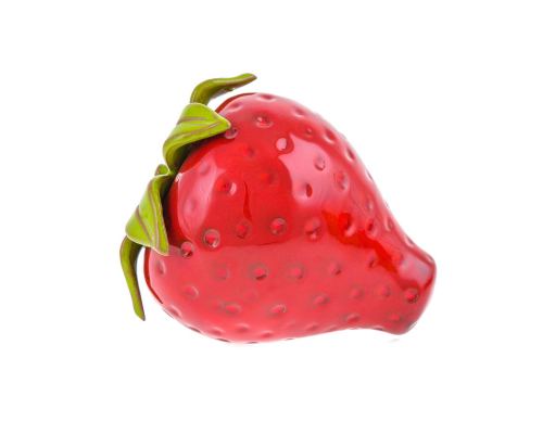 Red Strawberry - Large Modern Handmade Ceramic Decor Ornament - 5.1'' (13cm) 