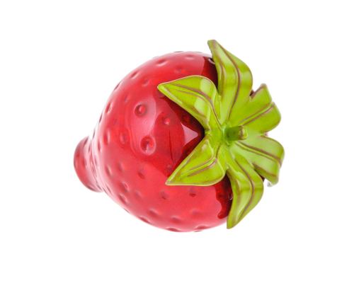 Red Strawberry - Large Modern Handmade Ceramic Decor Ornament - 5.1'' (13cm) 