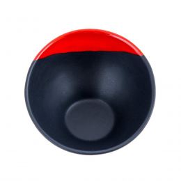 Serving Bowl - Modern Handmade Ceramic - Bright Red & Grey - 6.3'' (16cm)
