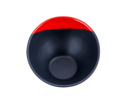 Serving Bowl - Modern Handmade Ceramic - Bright Red & Grey - 6.3'' (16cm)