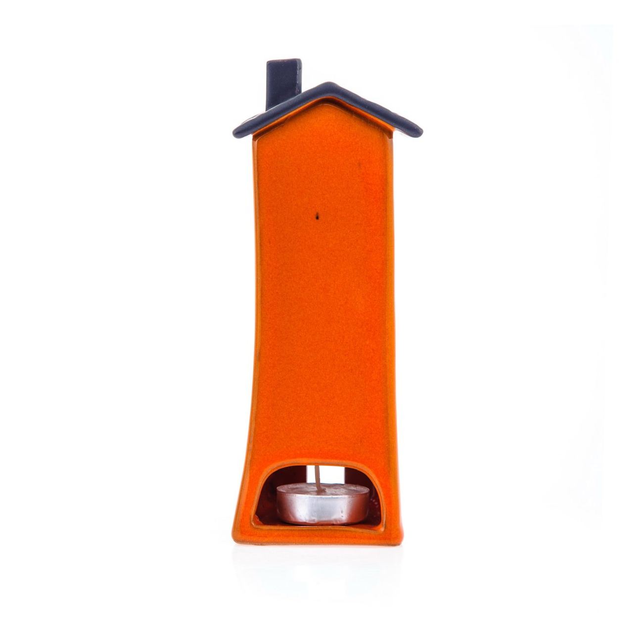 Orange Candle Lanterns Set, House Design Modern Handmade Ceramic