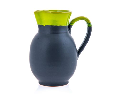 Ceramic Decanter - Pitcher, Modern & Stylish Handmade, Green & Grey 6.7'' (17cm)