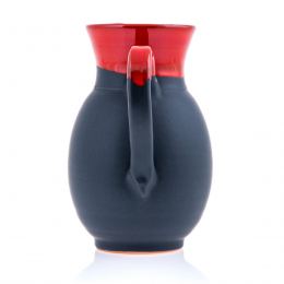 Ceramic Decanter or Pitcher - Modern & Stylish Handmade, Red & Grey 6.7'' (17cm)