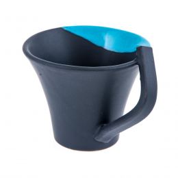 Mug or Cup Set of 2 - Modern Handmade Ceramic, Blue & Grey 4.7'' (12cm)