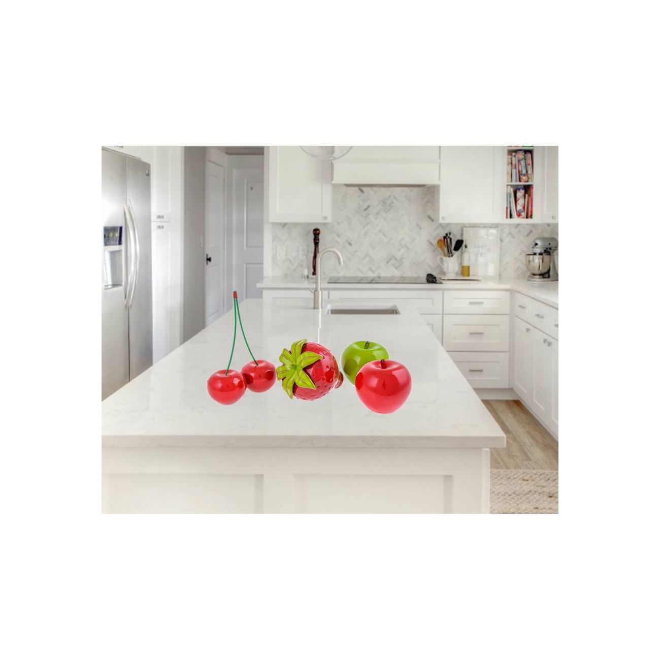 Fruit Ornament Set of 4 Modern Handmade Ceramic Decor Large Fruits