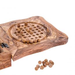 Σετ 4 Παιχνίδια από Ξύλο Ελιάς με Κουτί (Σκάκι, Ντόμινο, Ντάμα & Solitaire) 