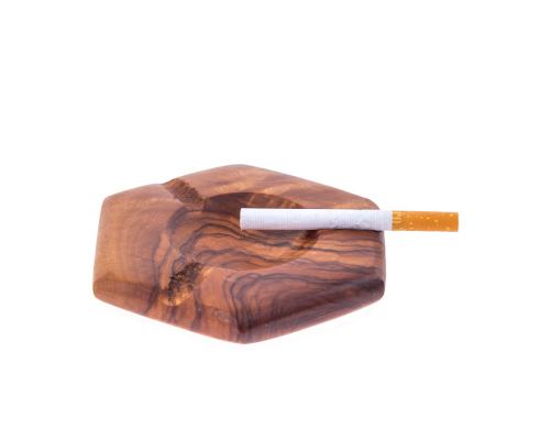 Olive Wood Ashtray, Hexagon Design