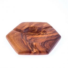 Olive Wood Ashtray, Hexagon Design