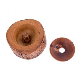 Olive Wood Ashtray, Rustic Round Style