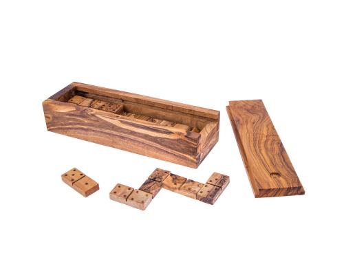 Olive Wood Dominoes Game or Domino Game Set - Handmade