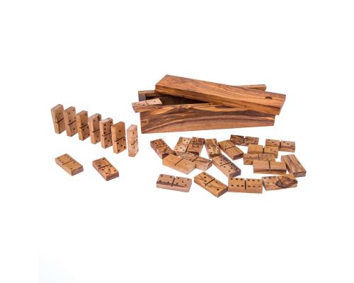 Olive Wood Dominoes Game or Domino Game Set - Handmade