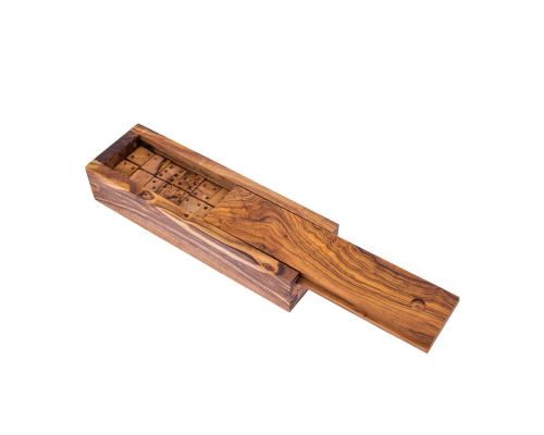 Olive Wood Dominoes Game or Domino Game Set - Handmade