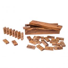 Olive Wood Dominoes Game or Domino Game Set - Handmade