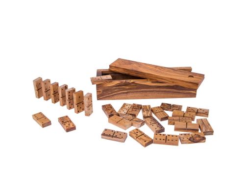 Olive Wood Dominoes Game or Domino Game Set - Handmade