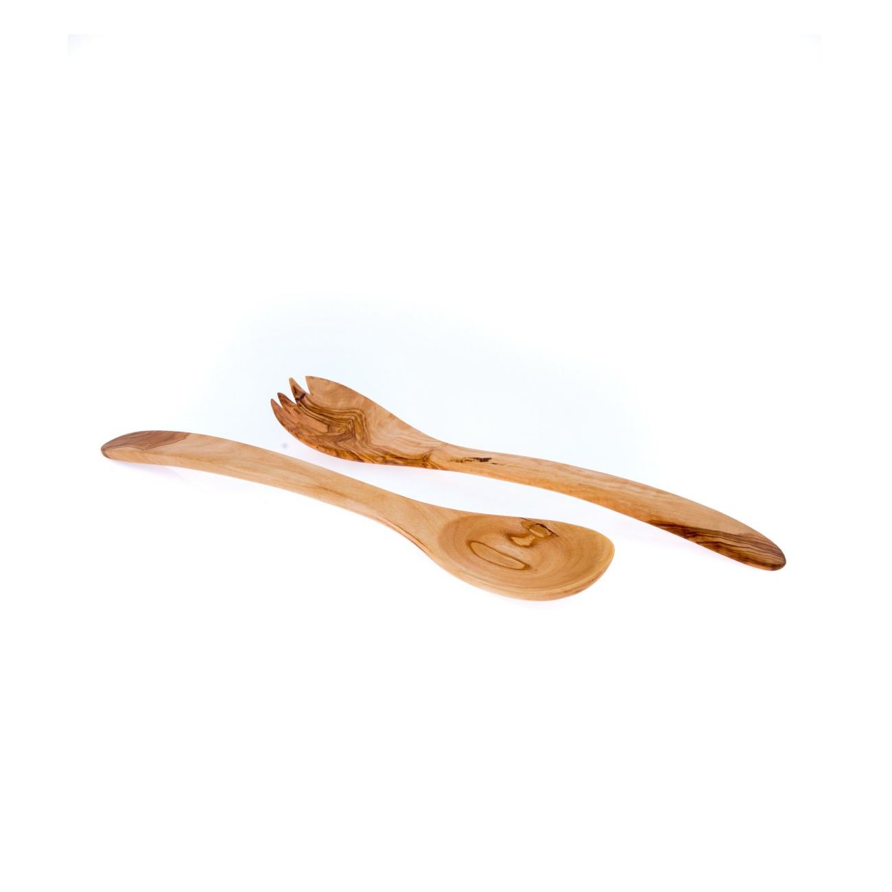 Olive Wood Kitchen Utensils Set of 2 Handmade Cooking or Serving