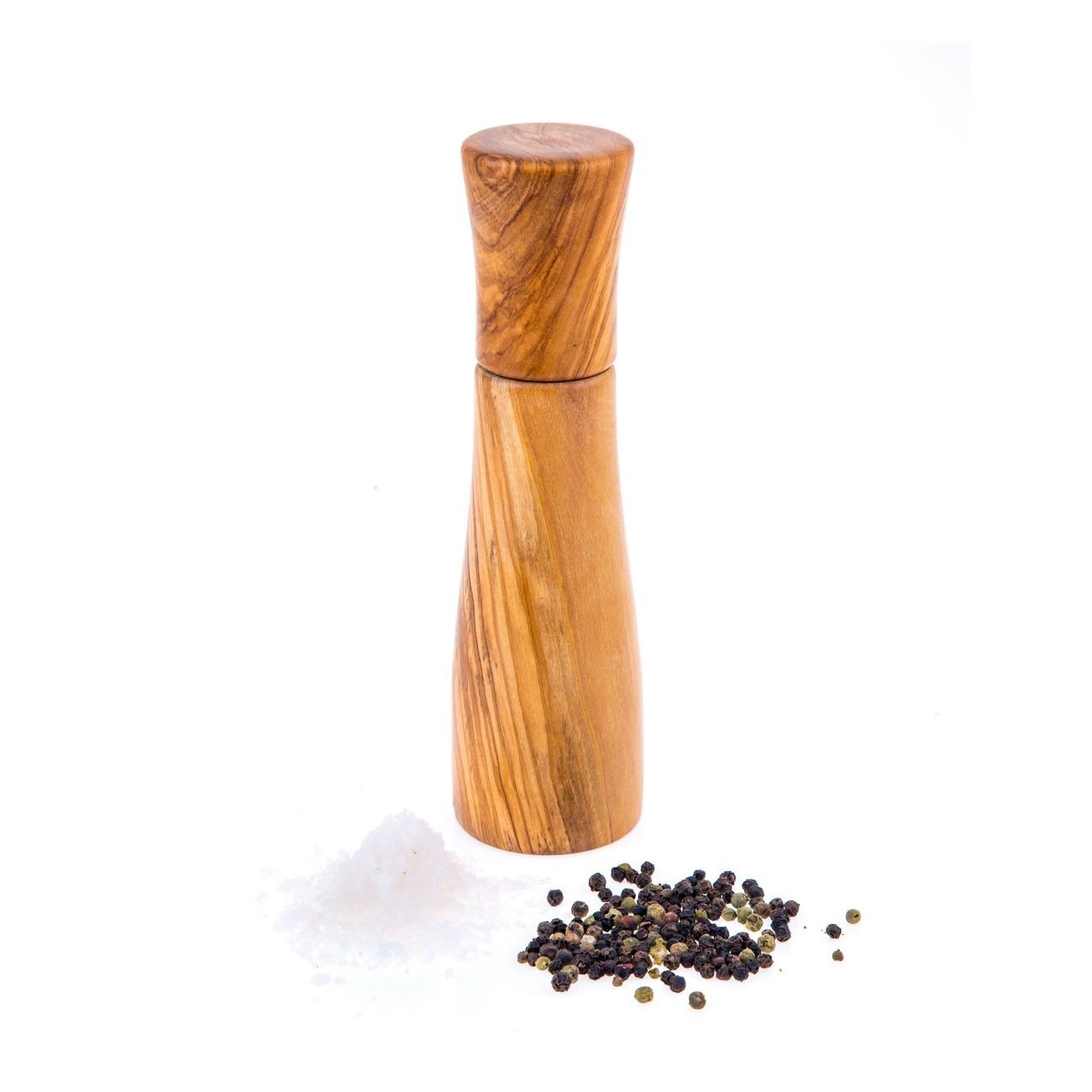 Olive Wood Salt Pepper mill or Pepper Grinder, Modern Style