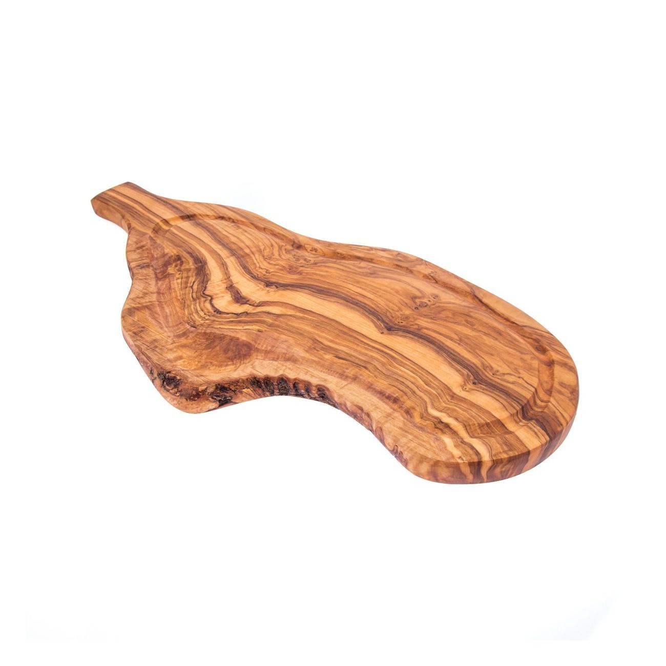 Olive Wood, Cutting Board Handmade Wooden Chopping Board with Handle and Slot Large 19.6