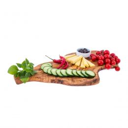 Olive Wood, Cutting Board - Handmade Wooden Chopping Board with Handle and Slot - Large 19.6'' (50cm)