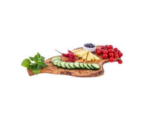 Olive Wood, Cutting Board - Handmade Wooden Chopping Board with Handle and Slot - Large 19.6'' (50cm)