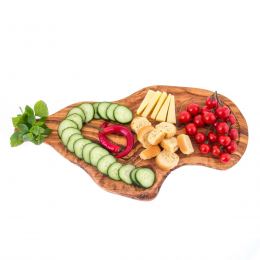 Olive Wood, Cutting Board - Handmade Wooden Chopping Board with Handle and Slot - Large 19.6'' (50cm)