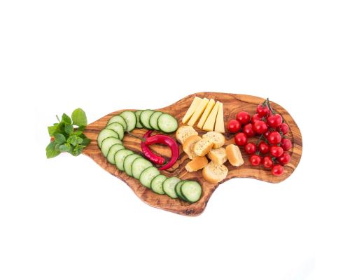 Olive Wood, Cutting Board - Handmade Wooden Chopping Board with Handle and Slot - Large 19.6'' (50cm)