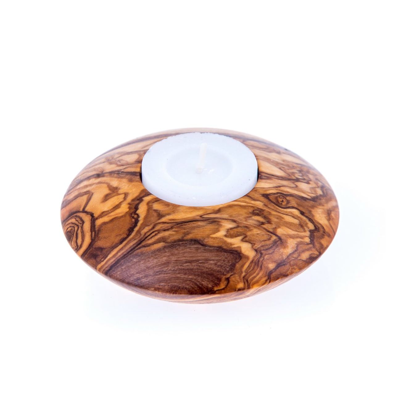 Olive Wood Set Of Round Ashtray With Cover Round Tea Light Candle
