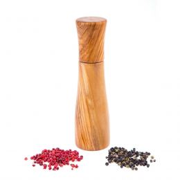 Set of 2 Olive Wood Salt and Pepper Mills or Salt and Pepper Grinders, Modern Style