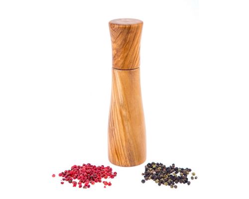 Set of 2 Olive Wood Salt and Pepper Mills or Salt and Pepper Grinders, Modern Style