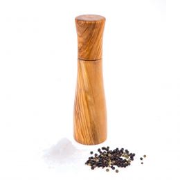 Set of 2 Olive Wood Salt and Pepper Mills or Salt and Pepper Grinders, Modern Style