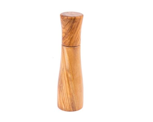 Set of 2 Olive Wood Salt and Pepper Mills or Salt and Pepper Grinders, Modern Style