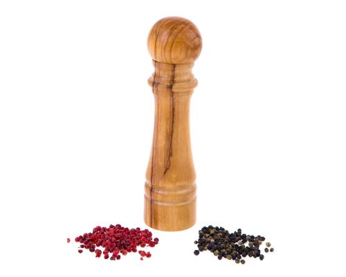 Set of 2 Olive Wood Salt and Pepper Mills or Salt and Pepper Grinders, Classic Style